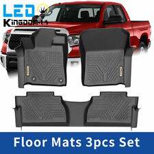3D Molded Floor Mats for 2014-2021 Toyota Tundra CrewMax & Double Cab TPE Liners picture