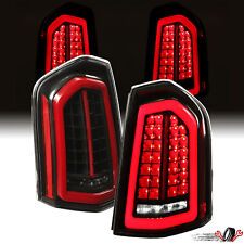 Pair Black Full LED Tail Lights Taillights For 2011 2012-2014 Chrysler 300 Sedan picture