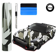 Way2BUY Black White Gray Camouflage Vinyl Car Wrap with Air Release Adhesive  picture
