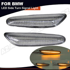 2pcs Dynamic LED Side Marker Signal Light Clear For BMW E90 E91 E92 E60 E61 E82 picture
