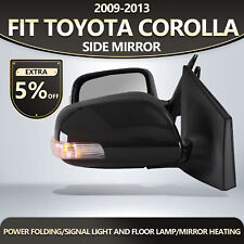Fit 09-13 Toyota Corolla Original Side Mirrors Folding Pair Black Heated 9 Pins picture