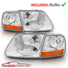 For 97-03/02 Ford F150/Expedition Lightning Style Chrome Headlight + Corner Pair picture