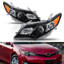 LH+RH Black Projector Headlights Clear Lens For 2012-2014 Toyota Camry picture