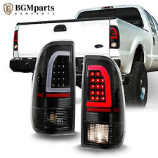 For 1997-2003 Ford F150 99-07 F250 F350 Black LED Tube Tail Lights Brake Lamps picture