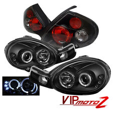 2000-2002 Dodge Neon SRT Black Halo LED Projector Headlight+Tail Light Assembly picture