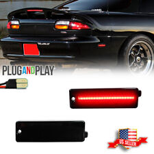 2x Smoked Lens Red LED Rear Bumper Side Marker Lights For 1993-2002 Chevy Camaro picture