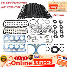 18mm Powerstroke Diesel Head Stud Head Gasket Set For 2003-2007 Ford 6.0L V8 New picture