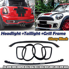 Front+Rear Light Eyelid Frame Grille Trim For MINI COOPER R55/R56/R57 JCW Style picture