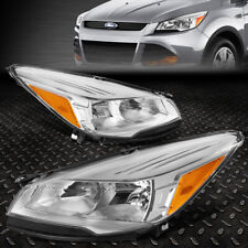 FOR 13-16 FORD ESCAPE CHROME HOUSING AMBER CORNER HEADLIGHT REPLACEMENT HEADLAMP picture