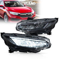 VLAND Full LED Reflector Headlights For 2016-2021 Honda Civic w/Start-Animation picture
