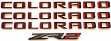 4X 2021 +Colorado ZR2 Emblems Badge 3D Door Tailgate for Colorado (Black Red) picture