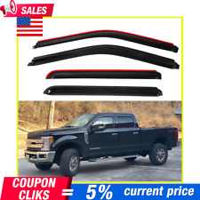 Fits 17-22 Ford F250 F350 Crew Cab Smoked Tinted Window Visors Vent Rain Guards picture