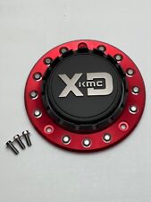 KMC XD Series Satin Black W/Red Base & Screws Wheel Center Cap M1050RED M-1050 picture