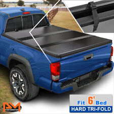 Hard Solid Tri-Fold Tonneau Cover for 05-15 Tacoma Pickup w/ Fleetside 6ft Bed picture
