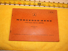 Mercedes W108,W109 65 250S-250SE-300SEB Parts catalog A 6 language OEM 1 Booklet picture