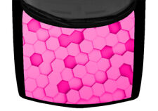 Hexagonal 3D Graphic Hot Pink Truck Hood Wrap Vinyl Car Graphic Decal 58