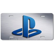 Sony Playstation Inspired Art Blue on Gray FLAT Aluminum Novelty License Plate picture