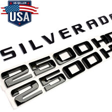 3X 3D Black Door Side Badge for Chevy Silverado 2500HD Emblem Tailgate Nameplate picture