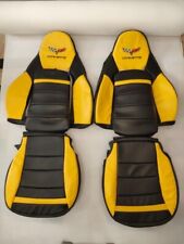 Corvette C6 Sports 2005-2011 Black & Yellow Fuax Leather Car Seat Covers picture