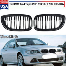 For BMW E46 Coupe 325Ci 330Ci LCI 2DR 2003-2006 Gloss Black Front Kidney Grille picture