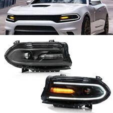 Left & Right LED Dual Beam Projector Headlights For 2015-2023 Dodge Charger picture