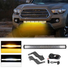 for Toyota Tacoma 16-23 -Amber/White Strobe 32'' LED Light Bar+Bumper Mount+Wire picture