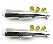 2FastMoto SET OF 2 CHROME SHORTY REVERSE CONE MUFFLERS 05-1070 / 80-84030 picture