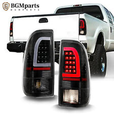 For 1997-2003 F150 99-07 F250 F350 Black LED Tube Tail Lights Brake Lamps picture