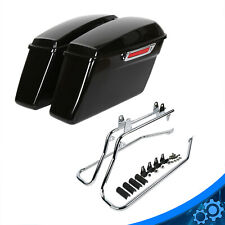 Hard Saddlebags Saddle Bags W/Conversion Bracket For Harley Softail Fatboy 84-17 picture