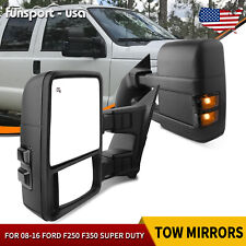 Left & Right Tow Mirrors for 2008-2016 Ford F250 - F550 Super Duty Smoke Signal picture