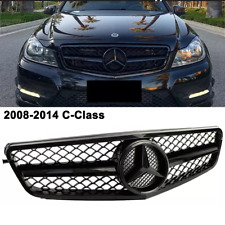 For 2008-2014 Mercedes Benz W204 C-Class Gloss Black AMG Style Grille W/Emblem picture