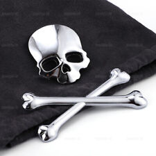 3D Skull Bone Car Chrome Metal Emblem Badge Logo Decal Sticker Decor Accessories picture