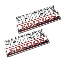 2x 3D SHITBOX EDITION Chrome Emblem Decal Badges For Universal Car Red&Silver picture