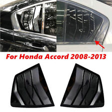2Pcs For Honda Accord 2008-13 Gloss Black Side Window Louver Shutter Cover Trim picture