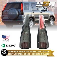 DEPO JDM Style Smoke LED Rear Brake Tail Light Pair For 2002-2006 Honda CRV CR-V picture