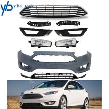 For 2015-18 Ford Focus S/SE/SEL Complete Front Bumper Cover Set Primed Tow hook picture