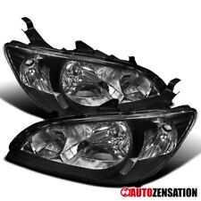 Fit 2004-2005 Honda Civic Coupe Sedan Black Headlights Assembly Left+Right 04-05 picture