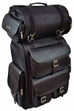 Vance Leather Motorcycle Sissy Bar Bag - Weather Proof Black Motorcycle Luggage picture