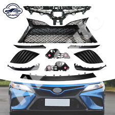 11PC For Camry SE 2018-2020 Front Gloss Black Grille Bumper Headlight Lower Trim picture