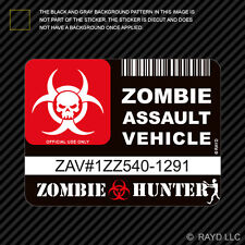 Zombie Assault Vehicle License Sticker Decal Self Adhesive Vinyl apocalypse picture