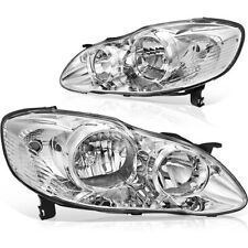 For 2003-2008 Toyota Corolla Chrome Headlights Headlamp Factory Style Left+Right picture