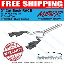 MBRP 2018-2024 Mustang GT Non Active RACE 3in Cat-Back Exhaust BLK QUAD S7207BLK picture