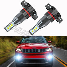 2 x White 5202 PSX24W 2504 LED DRL Light Bulbs for 2017 2018 2019 Jeep Compass picture