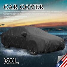3XL Black Soft Fabric Car Cover Anti-UV Stormproof Waterproof for Outdoor   picture