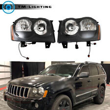 For Jeep Grand Cherokee 2005 2006 2007 Left&Right Side Headlight Headlamp Black picture