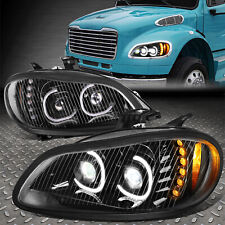 [LED DRL+SIGNAL]FOR 03-19 FREIGHTLINER M2 106 112 PROJECTOR HEADLIGHT LAMP BLACK picture