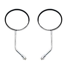 10mm Chrome Long Stem Motorcycle Mirrors Round For Harley Scooter Yamaha Suzuki picture
