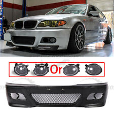 M3 Style Front Bumper +Fog lights+Dual Hole Covers Fit BMW E46 4dr 2dr 3-Series picture