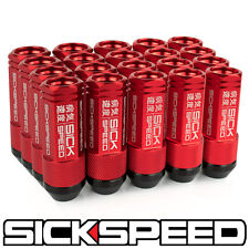 SICKSPEED 20 PC RED ALUMINUM EXTENDED 50MM 2 PC LUG NUTS FOR WHEELS 1/2X20 L22 picture