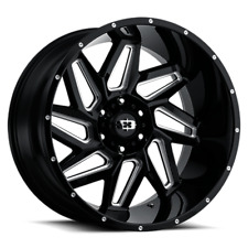 1 NEW  GLOSS BLACK MILLED SPOKES VISION  SPYDER 22X10 8-170  (104569) picture